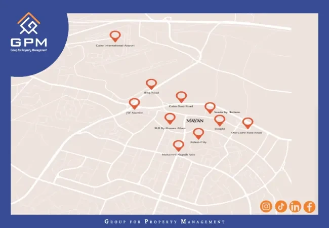 موقع كمبوند مايان القاهرة الجديدة