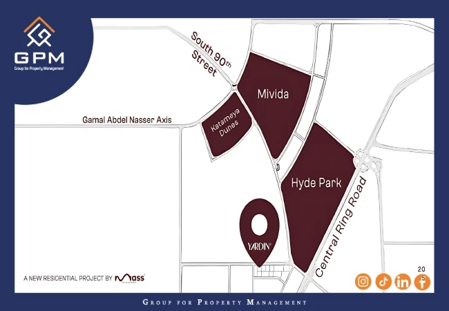 موقع-كمبوند-ياردين-التجمع-الخامس