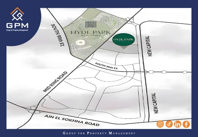 موقع-كمبوند-هايد-بارك-سنترال-التجمع-السادس