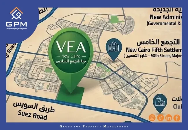 موقع-كمبوند-فيا-التجمع-السادس