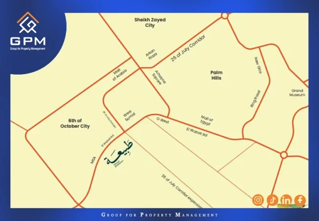 موقع-كمبوند-طبيعة-6-أكتوبر