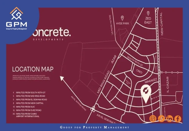 موقع-كمبوند-جوار-التجمع-السادس